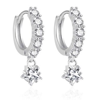 Stříbrné náušnice kruhy Hvězdičky AGT-E072KW Agato