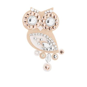 Půvabná malá soví brož béžovo-bílá Sovičky