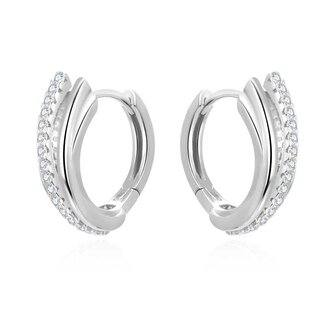 Slušivé stříbrné kruhy se zirkony AGUC3343 Beneto