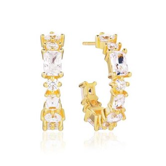 Pozlacené náušnice s kubickými zirkony Ivrea SJ-E12312-CZ-YG Sif Jakobs