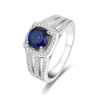 Stříbrný prsten s modrým krystalem AGG326 Beneto / Obvod: 54 mm - 54 mm