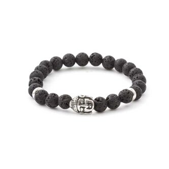 Korálkový náramek z lávového kamene MINK120 Agato / Délka: 19 cm