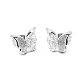 Ocelové motýlí náušnice Metal Butterfly KES-048-SIL Troli