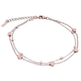 Moderní pozlacený náramek z oceli Heart Rose Gold Troli