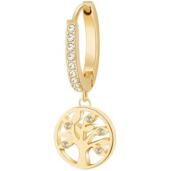 Pozlacená single náušnice Strom života Chakra BHKE005 Brosway