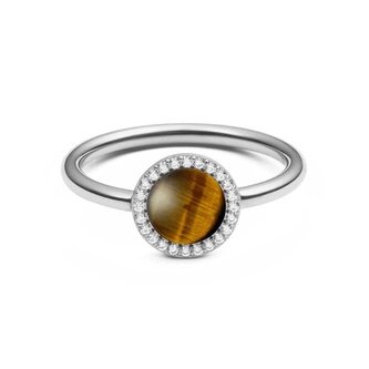 Jedinečný prsten s tygřím okem a krystaly Audrey DW00401209 Daniel Wellington / Obvod: 50 mm - 50 mm