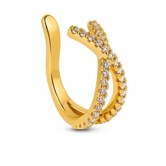 Třpytivá single záušnice z pozlacené oceli Troli