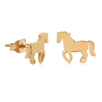 Slušivé pozlacené náušnice Kůň Troli