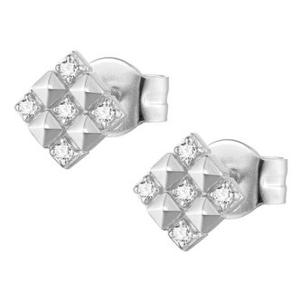 Třpytivé stříbrné náušnice Cubica RZO038 Rosato