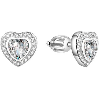 Třpytivé srdíčkové náušnice AGUP1498S Beneto