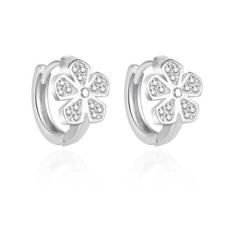 Drobné stříbrné náušnice s kytičkou AGT-ED008KW Agato