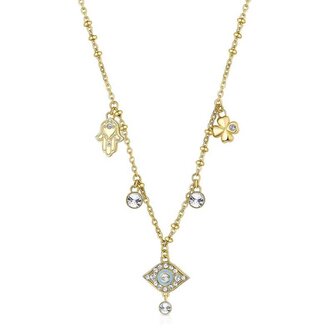 Stylový pozlacený náhrdelník s přívěsky Chakra BHKN098 Brosway