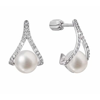 Stylové stříbrné náušnice s perlou Pavona 21084.1B Evolution Group