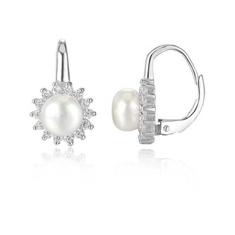 Stříbrné náušnice s pravými perlami AGUC1168 Beneto