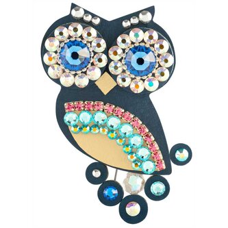 Originální tmavě modrá soví brož Sovičky