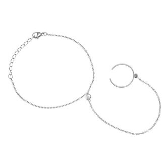 Jemný ocelový náramek se zirkony VSB6006S-PET Troli