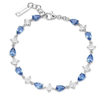 Oslnivý stříbrný náramek se zirkony Fancy Freedom Blue FFB111 Brosway