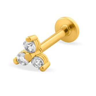 Třpytivá pozlacená labreta s krystaly Troli