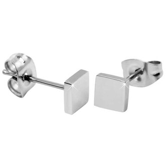 Čtvercové náušnice z oceli Troli
