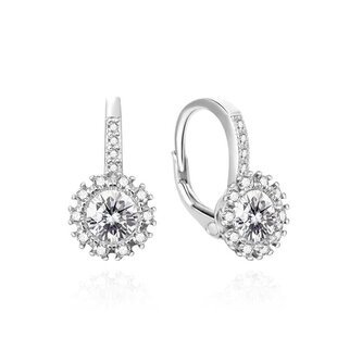 Slušivé stříbrné náušnice se zirkony AGUC3552 Agato