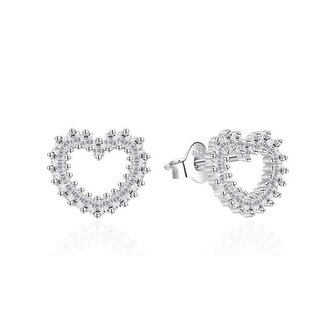 Třpytivé srdíčkové náušnice AGT-E153PW Agato