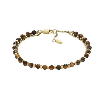 Překrásný pozlacený dvojitý náramek s korálky JF04683710 Fossil