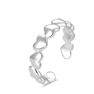 Stříbrný prsten na nohu se srdíčky AGGF484 Beneto