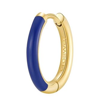 Modrá pozlacená single náušnice Symphonie BYM123 Brosway