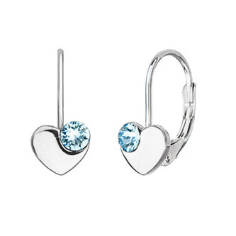 Stříbrné srdíčkové náušnice s krystaly Swarovski 31299.3 Evolution Group