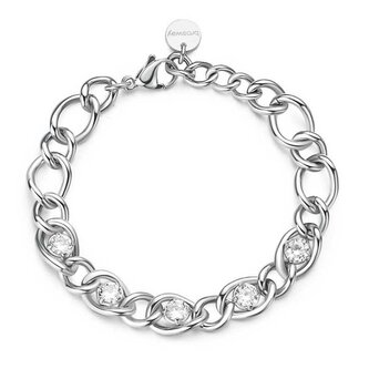 Výrazný ocelový náramek s kubickými zirkony Ribbon BBN39 Brosway