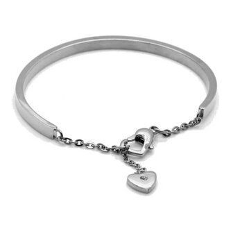 Romantický ocelový náramek se srdcem KBS-151-SIL Troli