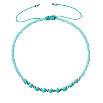 Textilní náramek s tyrkysovými Miyuki korálky 13037.3 turquoise Evolution Group