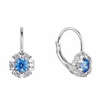 Stříbrné dívčí náušnice se zirkony 11474.3 aqua Evolution Group