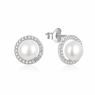 Jemné stříbrné náušnice s pravými perlami AGUP2091P Beneto
