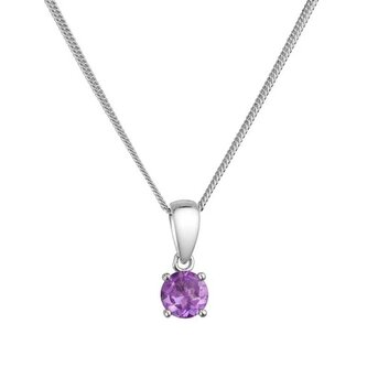 Stříbrný dámský náhrdelník s pravým ametystem 12078.3 Evolution Group