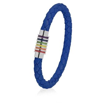 Modrý kožený náramek s magnetickou sponou Troli