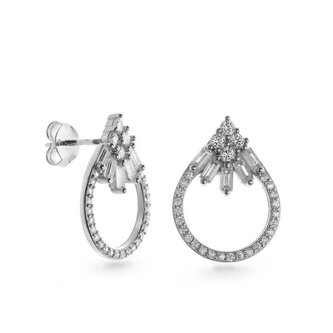 Jedinečné stříbrné náušnice s kubickými zirkony AJNS0033 Again Jewelry