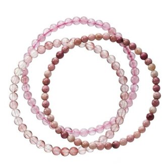 Stylový set náramků z minerálních kamenů 43043.3 růžový Evolution Group