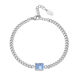 Elegantní ocelový náramek s krystalem 22139.AQU.E Crystalp