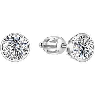 Stříbrné náušnice s třpytivým zirkonem AGUP1714S Beneto