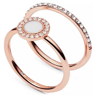 Pozlacený dvojitý prsten se třpytivým kruhem JF02666791 Fossil / Obvod: 54 mm - 54 mm