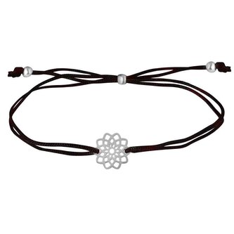 Šňůrkový náramek s mandalou černá/ocelová Troli