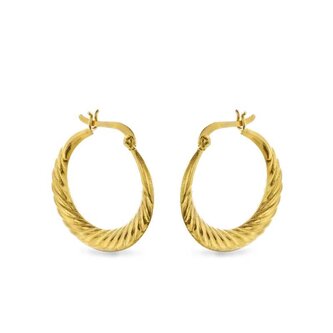 Stylové pozlacené náušnice kruhy AJNS0063 Again Jewelry