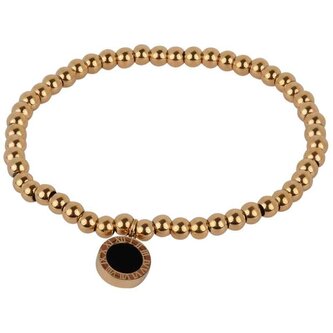 Pozlacený kuličkový náramek s oboustranným přívěskem Troli