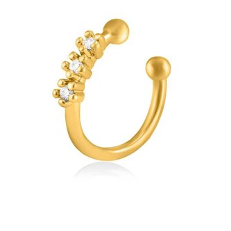 Pozlacená navlékací single náušnice VEDE092G Troli