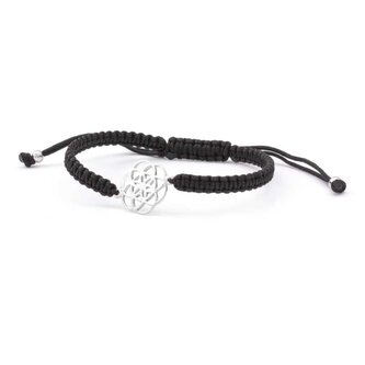 Stylový černý šňůrkový kabala náramek Mandala AGB545 Beneto Exclusive