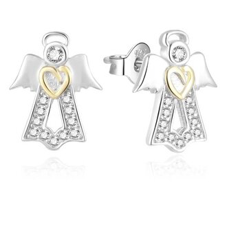 Něžné stříbrné náušnice andělíček AGUP2575D Beneto