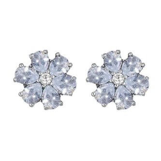 Kytičkové náušnice s čirými krystaly Flower Kiss 42288.WHI.R Crystalp