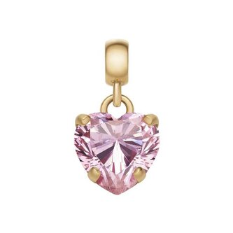 Pozlacený přívěsek s růžovým srdíčkem Charms DW00400430 Daniel Wellington
