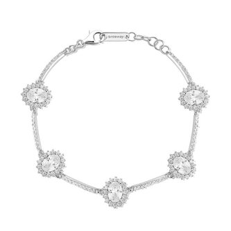 Luxusní stříbrný náramek se zirkony Fancy Infinite White FIW46 Brosway